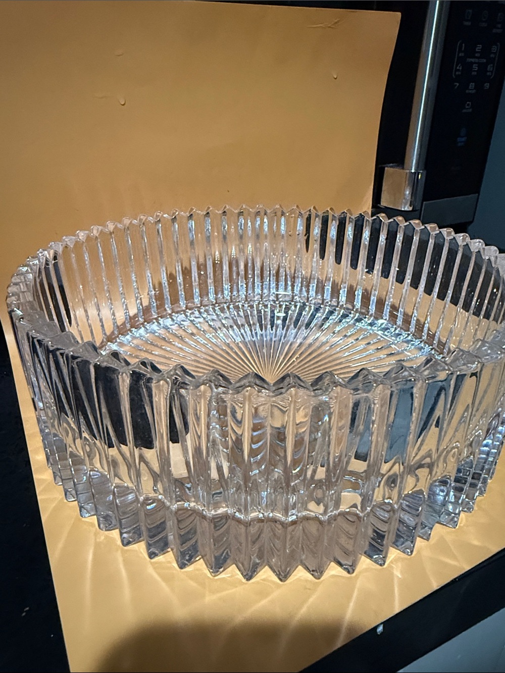 Mikasa Diamond Fire Crystal Hostess Bowl.